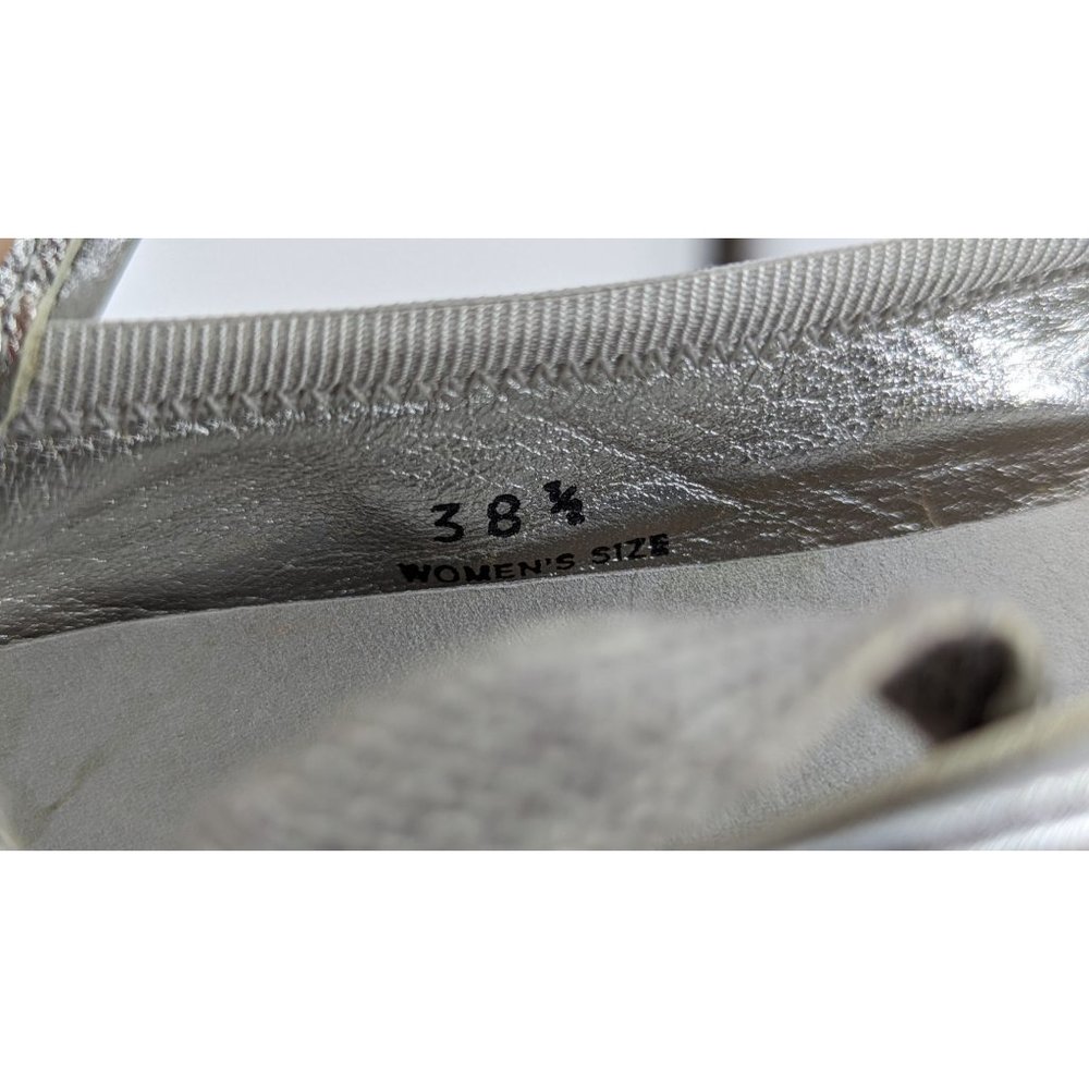 HOGAN SUEDE LACE UP BALLERINA FLAT Grey Silver sz 8.5 Italian - Picture 7 of 16